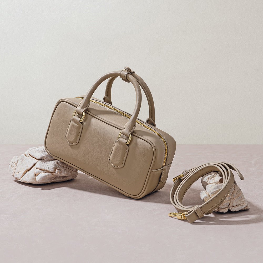 Sac cuir véritable peau de vache Niche-design, carré horizontal, élégant compact - IVOIRART.COM