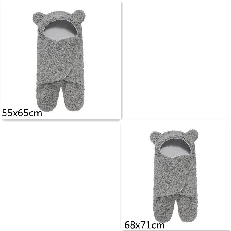 Sac de couchage en peluche d'agneau pour nouveau-né, couette enveloppante bébé - IVOIRART.COM