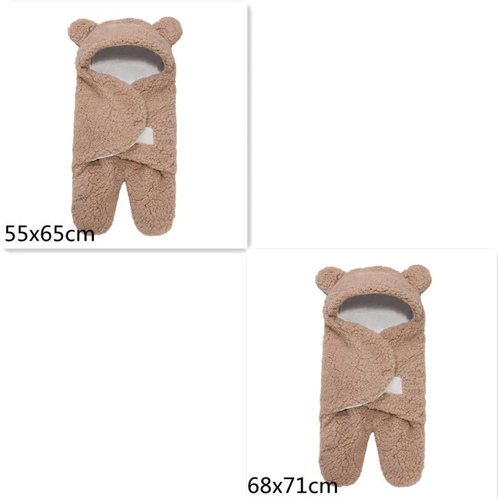 Sac de couchage en peluche d'agneau pour nouveau-né, couette enveloppante bébé - IVOIRART.COM