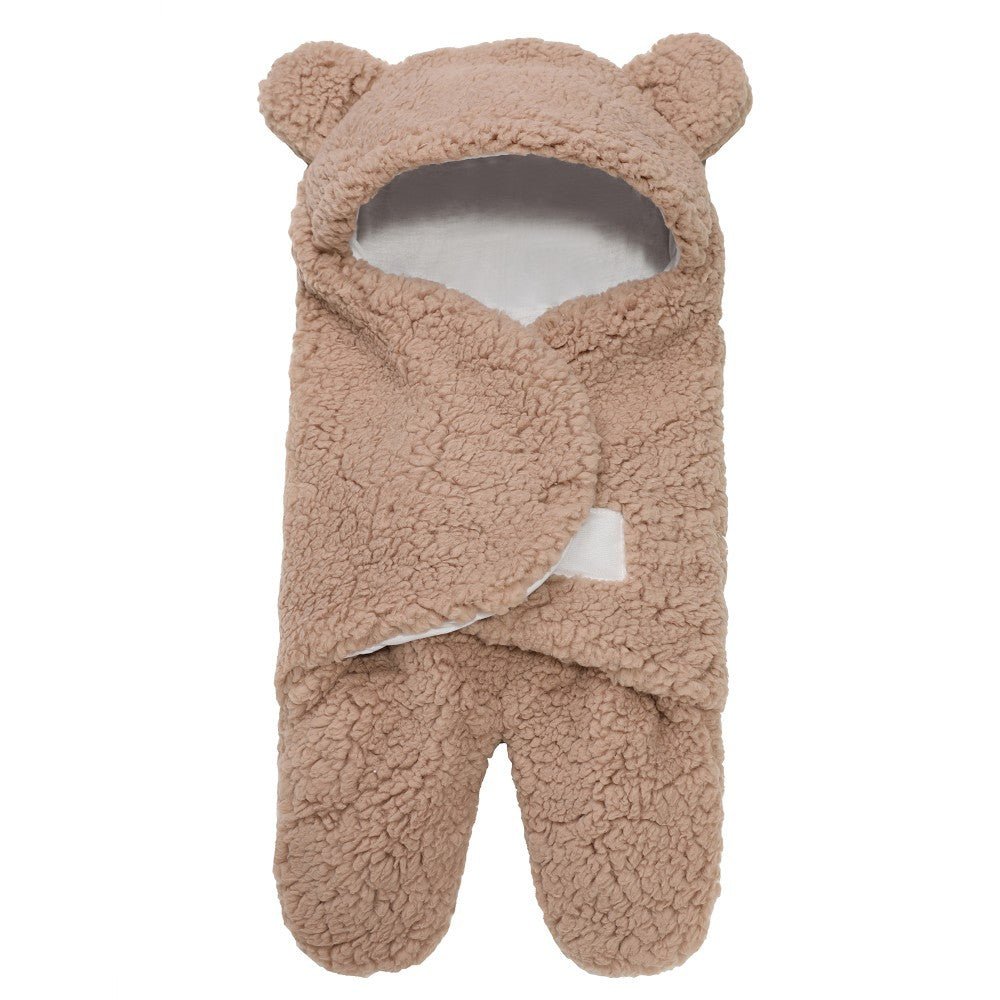 Sac de couchage en peluche d'agneau pour nouveau-né, couette enveloppante bébé - IVOIRART.COM