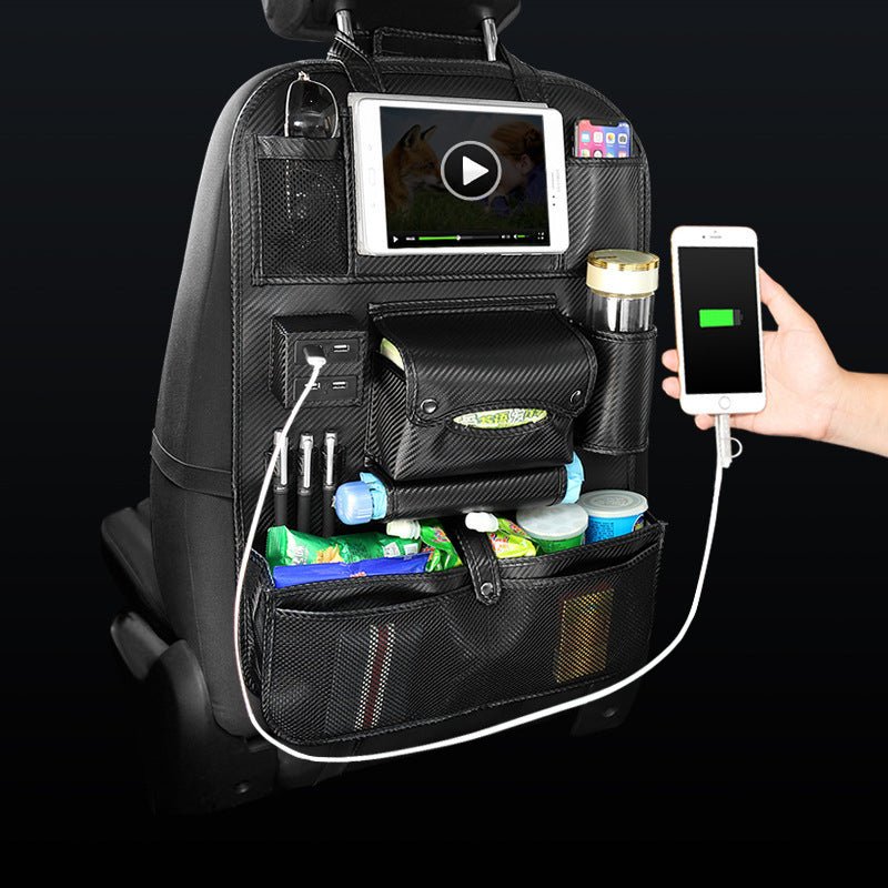Sac de Rangement Multifonctionnel pour Siège Auto avec Dossier et Port USB - IVOIRART.COM