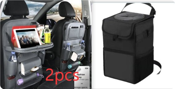Sac de Rangement Voiture en Cuir PU Multifonction, Plateau Suspendu Siège Arrière, Étanche, Organiseur Intérieur Automobile - IVOIRART.COM