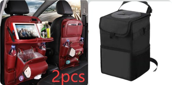 Sac de Rangement Voiture en Cuir PU Multifonction, Plateau Suspendu Siège Arrière, Étanche, Organiseur Intérieur Automobile - IVOIRART.COM