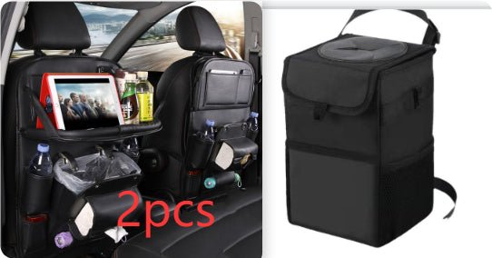 Sac de Rangement Voiture en Cuir PU Multifonction, Plateau Suspendu Siège Arrière, Étanche, Organiseur Intérieur Automobile - IVOIRART.COM