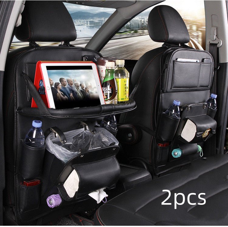 Sac de Rangement Voiture en Cuir PU Multifonction, Plateau Suspendu Siège Arrière, Étanche, Organiseur Intérieur Automobile - IVOIRART.COM
