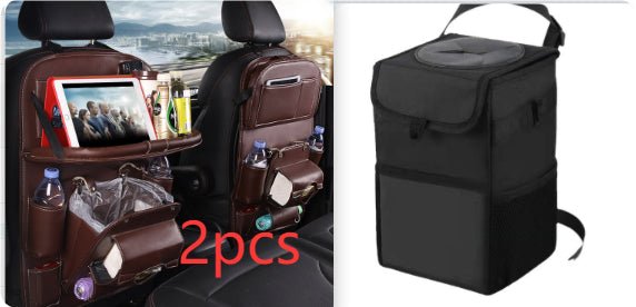 Sac de Rangement Voiture en Cuir PU Multifonction, Plateau Suspendu Siège Arrière, Étanche, Organiseur Intérieur Automobile - IVOIRART.COM