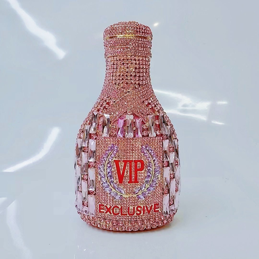 Sac de Soirée Main Diamant en Forme de Bouteille de Champagne Élégante - IVOIRART.COM