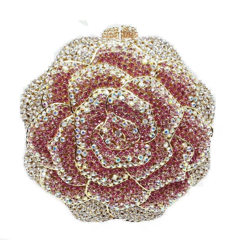 Sac de soirée pour dames avec design floral incrusté de diamants scintillants - IVOIRART.COM