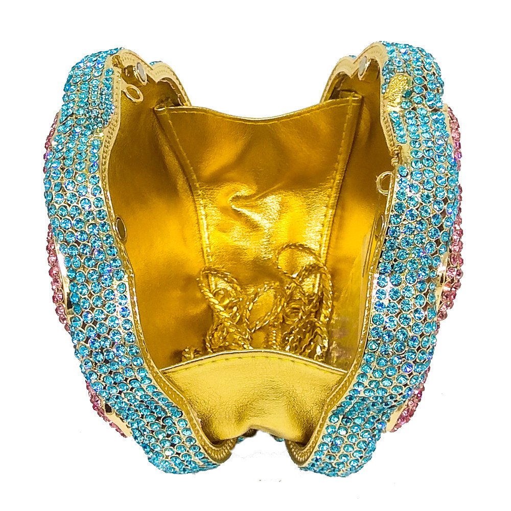 Sac de soirée pour dames avec design floral incrusté de diamants scintillants - IVOIRART.COM