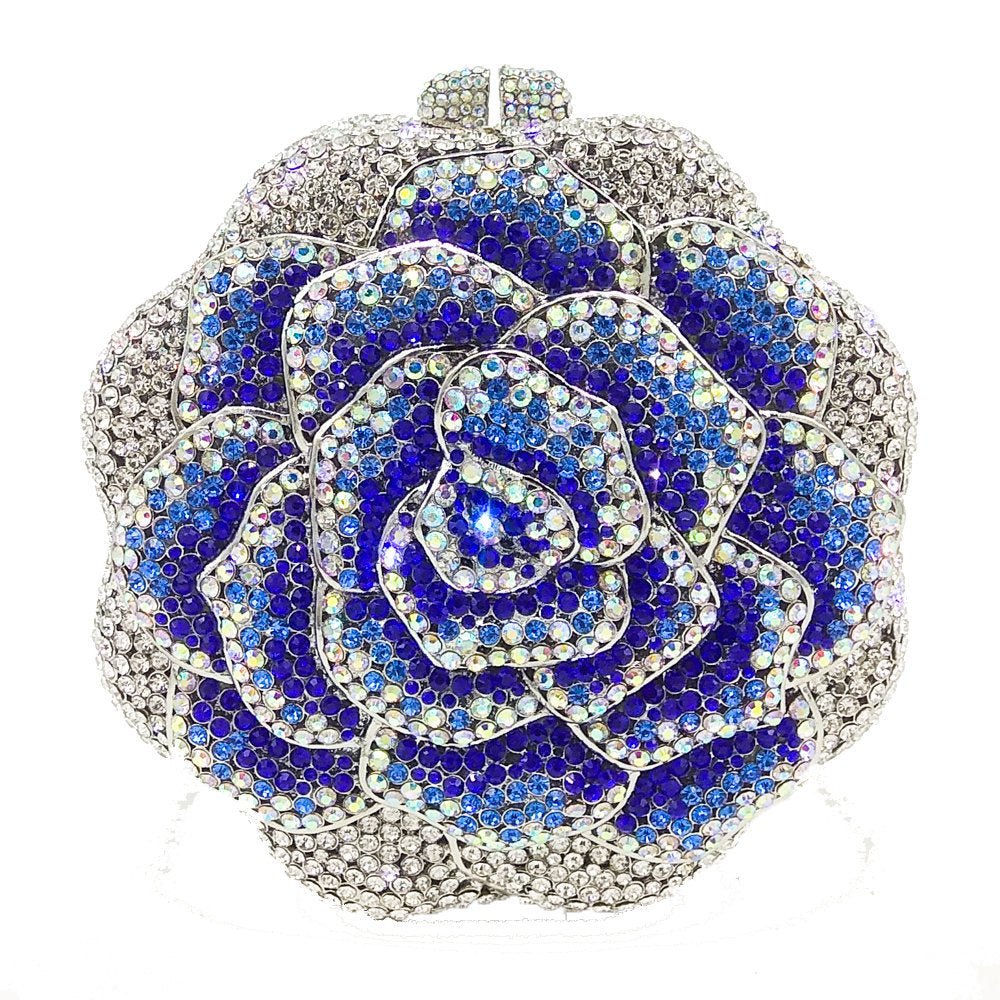 Sac de soirée pour dames avec design floral incrusté de diamants scintillants - IVOIRART.COM