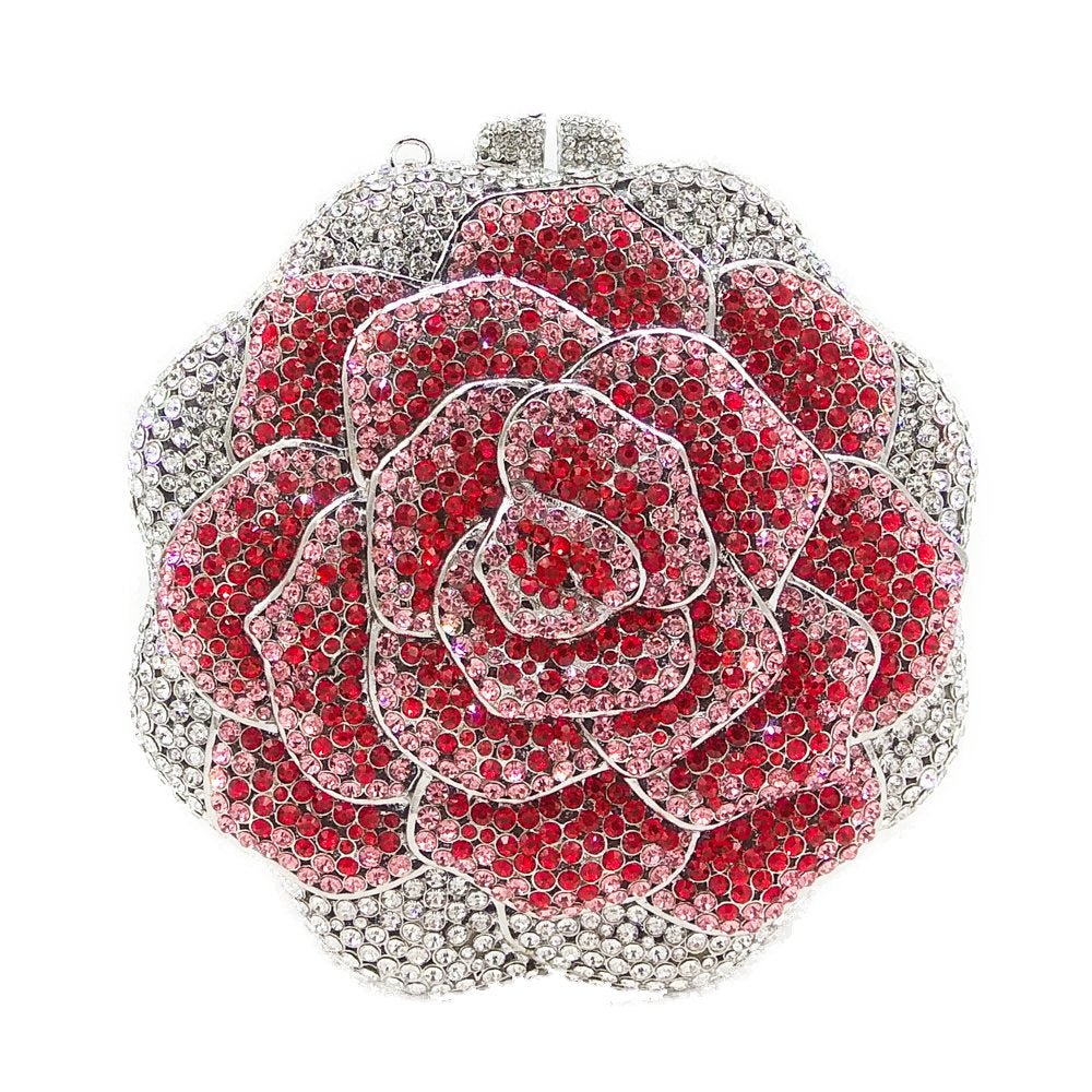 Sac de soirée pour dames avec design floral incrusté de diamants scintillants - IVOIRART.COM