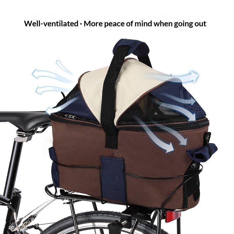 Sac de transport pliable en toile pour animaux, siège arrière, couleur marron café - IVOIRART.COM