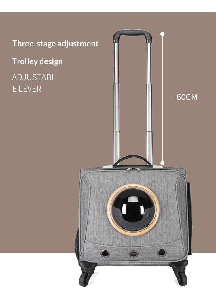 Sac de transport portable à roulettes universelles pour animaux de compagnie - IVOIRART.COM