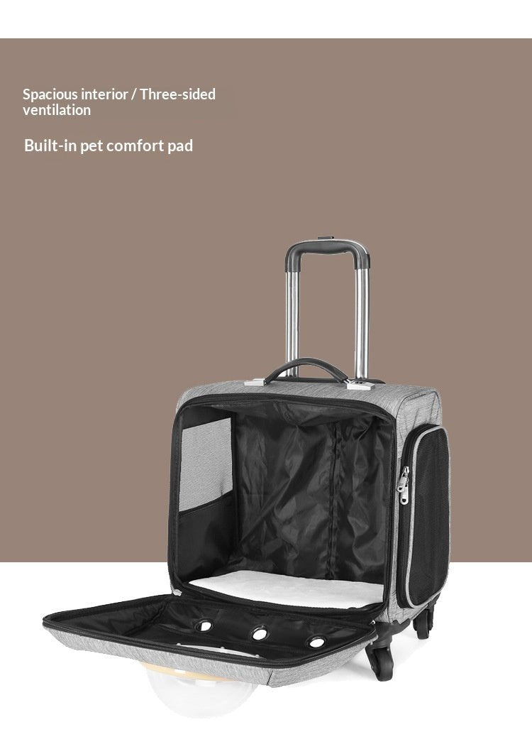 Sac de transport portable à roulettes universelles pour animaux de compagnie - IVOIRART.COM