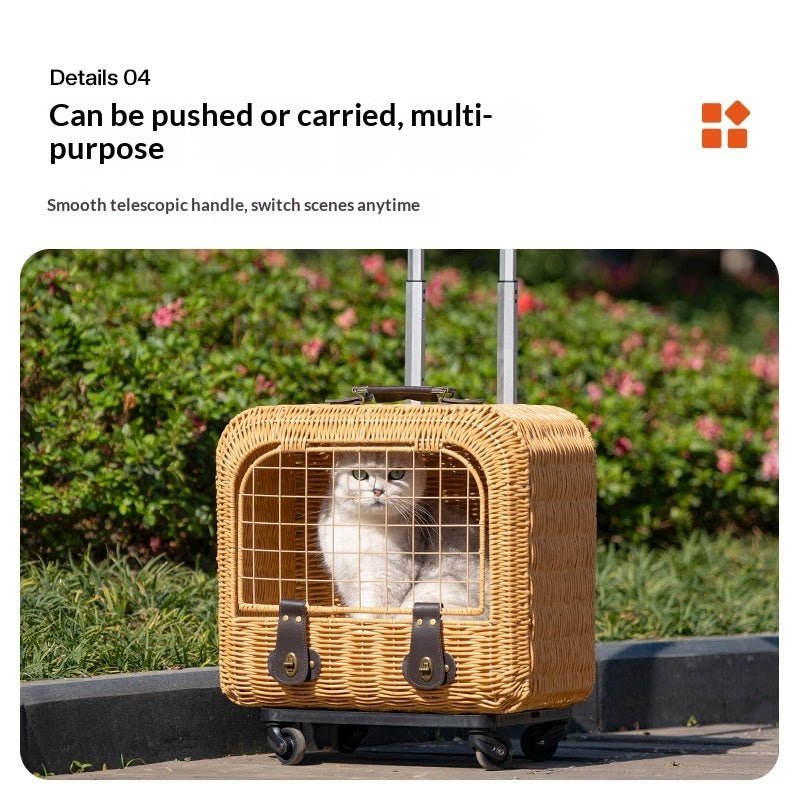 Sac de transport rigide en rotin tressé avec ventilation et poignée escamotable - IVOIRART.COM