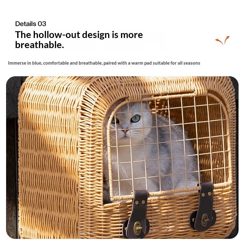 Sac de transport rigide en rotin tressé avec ventilation et poignée escamotable - IVOIRART.COM