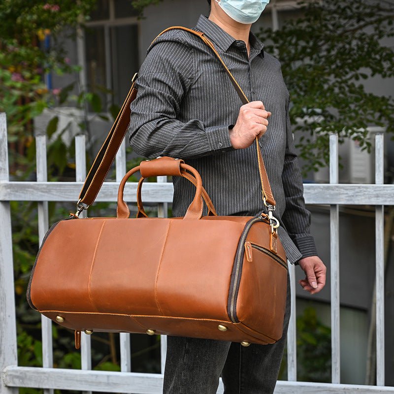 Sac de voyage de 20 pouces à grande capacité, sac bandoulière messager cuir - IVOIRART.COM