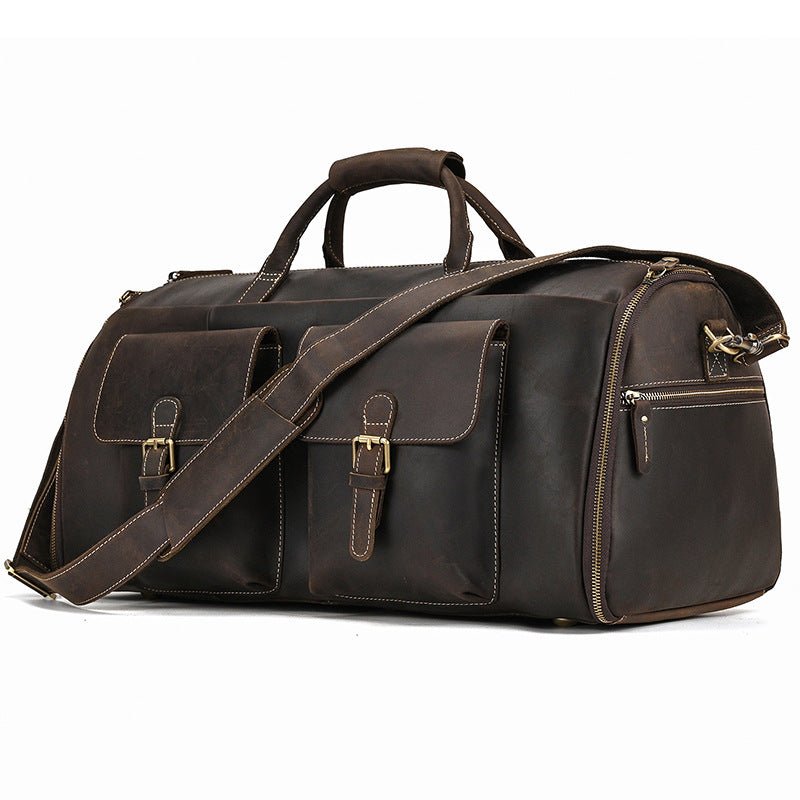 Sac de voyage de 20 pouces à grande capacité, sac bandoulière messager cuir - IVOIRART.COM