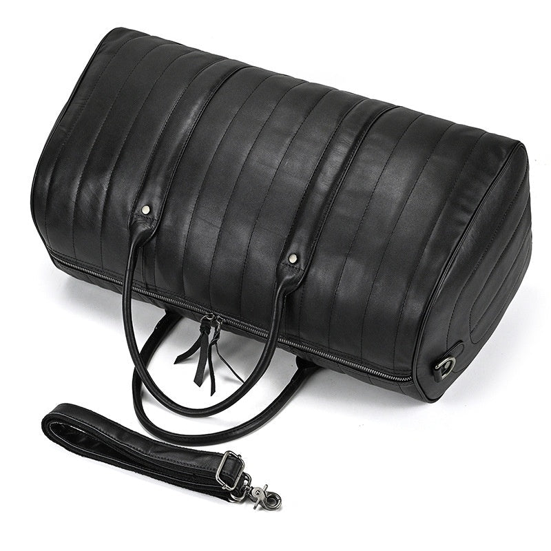 Sac de Voyage Noir Décontracté pour Homme, Style Mode, Cuir Véritable Résistant - IVOIRART.COM