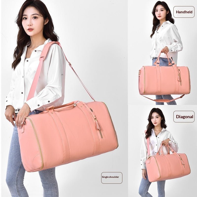 Sac de voyage pliable pour costume femmes en PU — bagage à main léger et étanche - IVOIRART.COM
