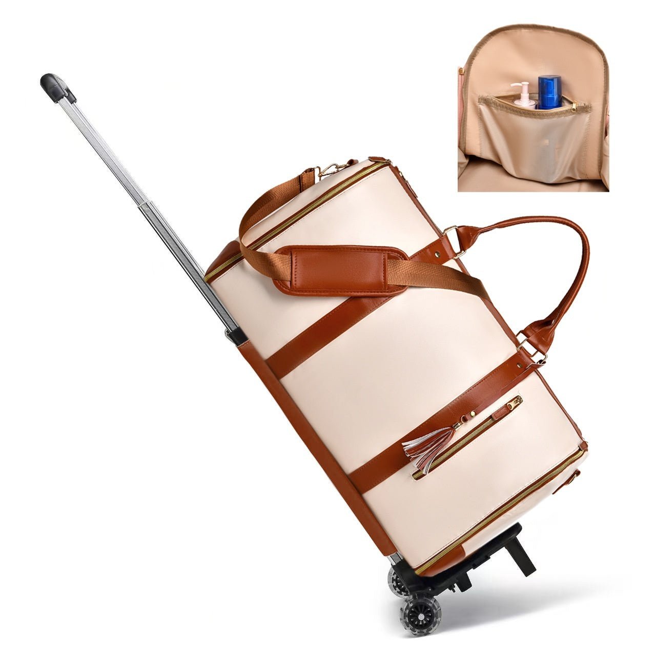 Sac de voyage pliable pour costume femmes en PU — bagage à main léger et étanche - IVOIRART.COM