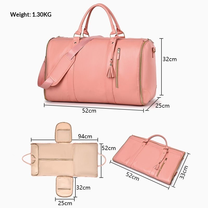 Sac de voyage pliable pour costume femmes en PU — bagage à main léger et étanche - IVOIRART.COM