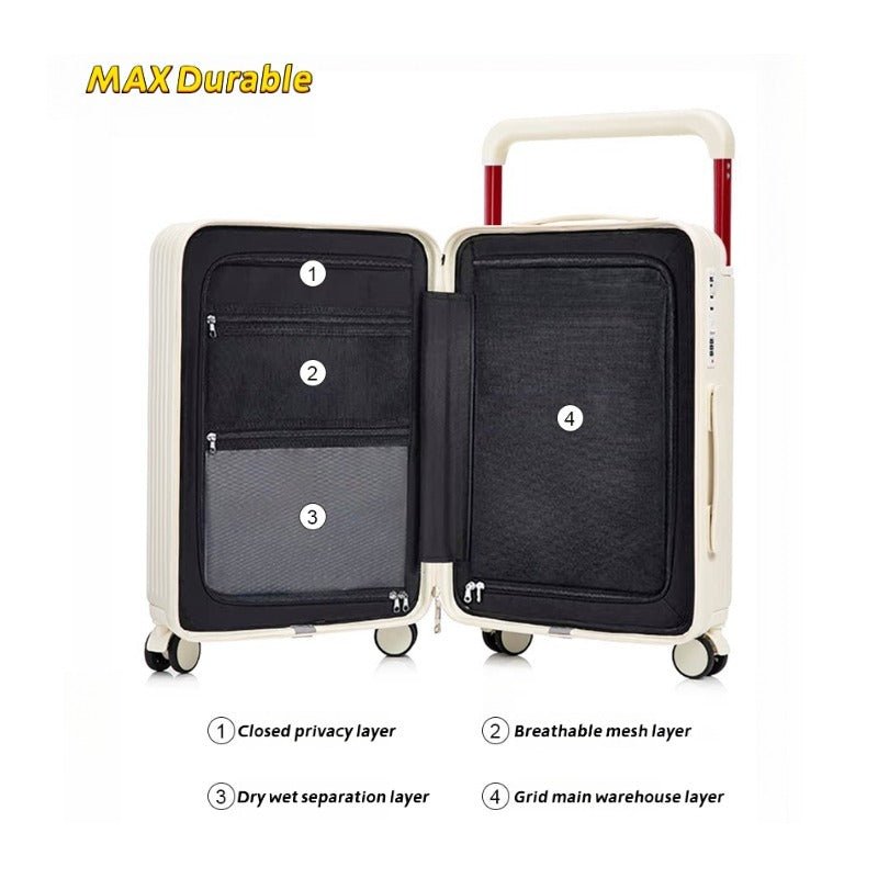 Sac de Voyage Spacieux avec Tige de Traction Large, Couvercle Avant, Porte-Gobelet Pliable et Interface USB - IVOIRART.COM