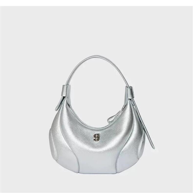 Sac d'Épaule Demi-Lune Pour Femme Style Baseball avec Bandoulière Double Noir - IVOIRART.COM