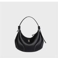 Sac d'Épaule Demi-Lune Pour Femme Style Baseball avec Bandoulière Double Noir - IVOIRART.COM