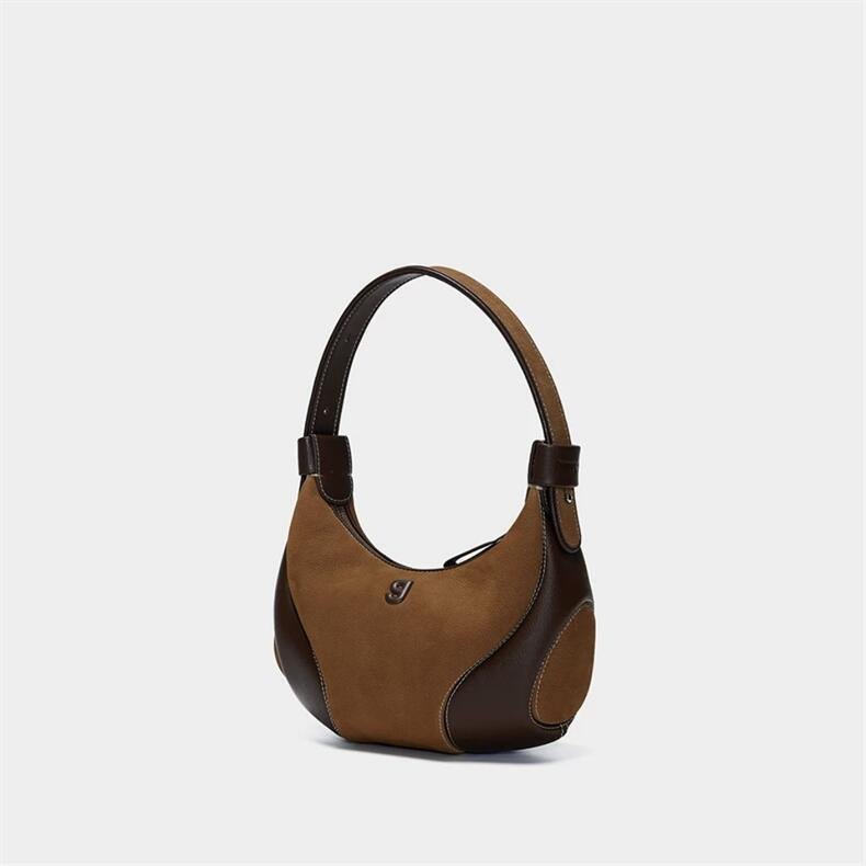 Sac d'Épaule Demi-Lune Pour Femme Style Baseball avec Bandoulière Double Noir - IVOIRART.COM