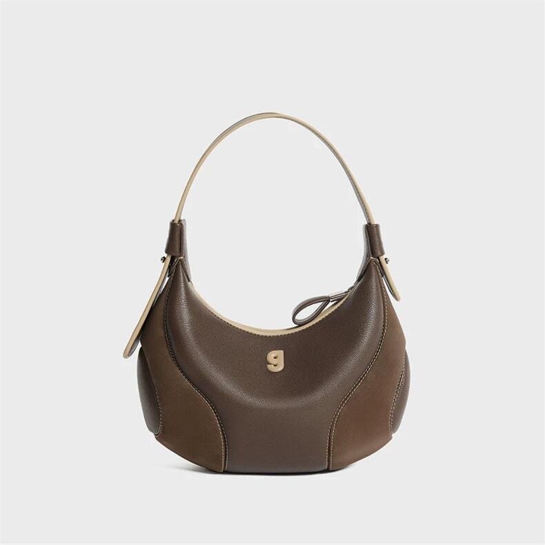 Sac d'Épaule Demi-Lune Pour Femme Style Baseball avec Bandoulière Double Noir - IVOIRART.COM