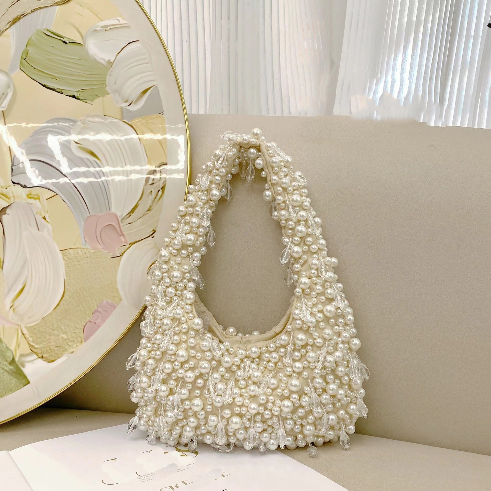 Sac d'épaule portatif au design minoritaire tendance, forme dumpling souple - IVOIRART.COM