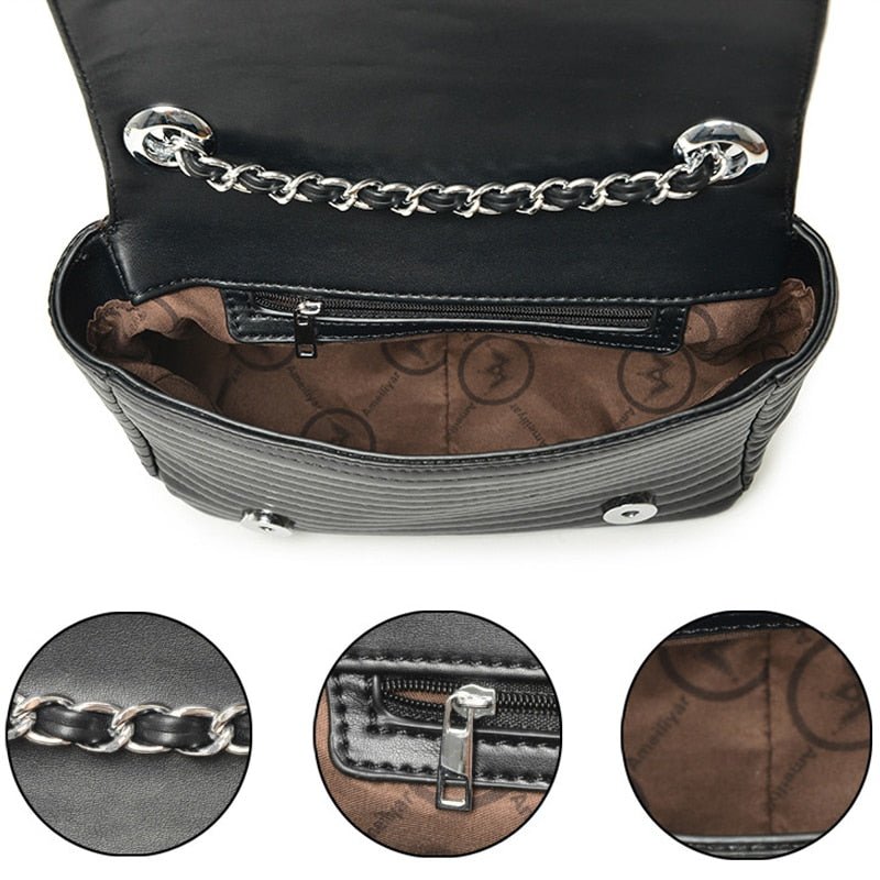 Sac d'été femme personnalisé à rivets, bandoulière chaîne, motif écossais dorés. - IVOIRART.COM
