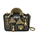 Sac d'été femme personnalisé à rivets, bandoulière chaîne, motif écossais dorés. - IVOIRART.COM