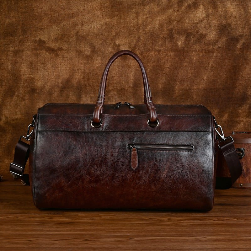 Sac en cuir pleine fleur fait main, style rétro, grande capacité et durable - IVOIRART.COM