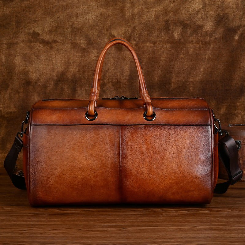 Sac en cuir pleine fleur fait main, style rétro, grande capacité et durable - IVOIRART.COM