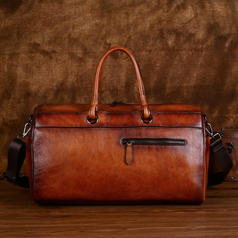 Sac en cuir pleine fleur fait main, style rétro, grande capacité et durable - IVOIRART.COM