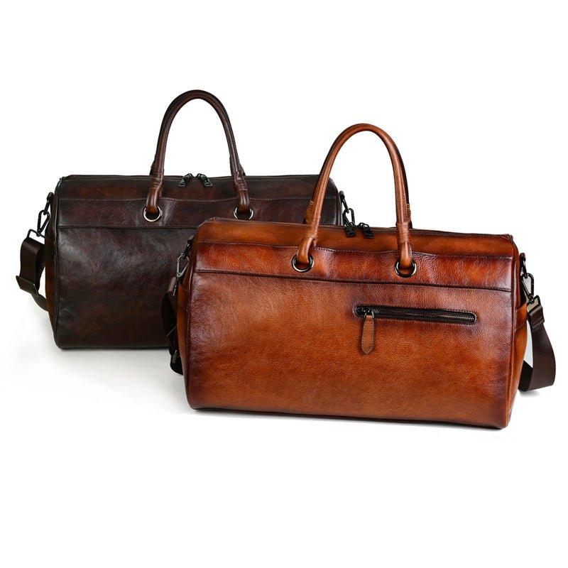 Sac en cuir pleine fleur fait main, style rétro, grande capacité et durable - IVOIRART.COM