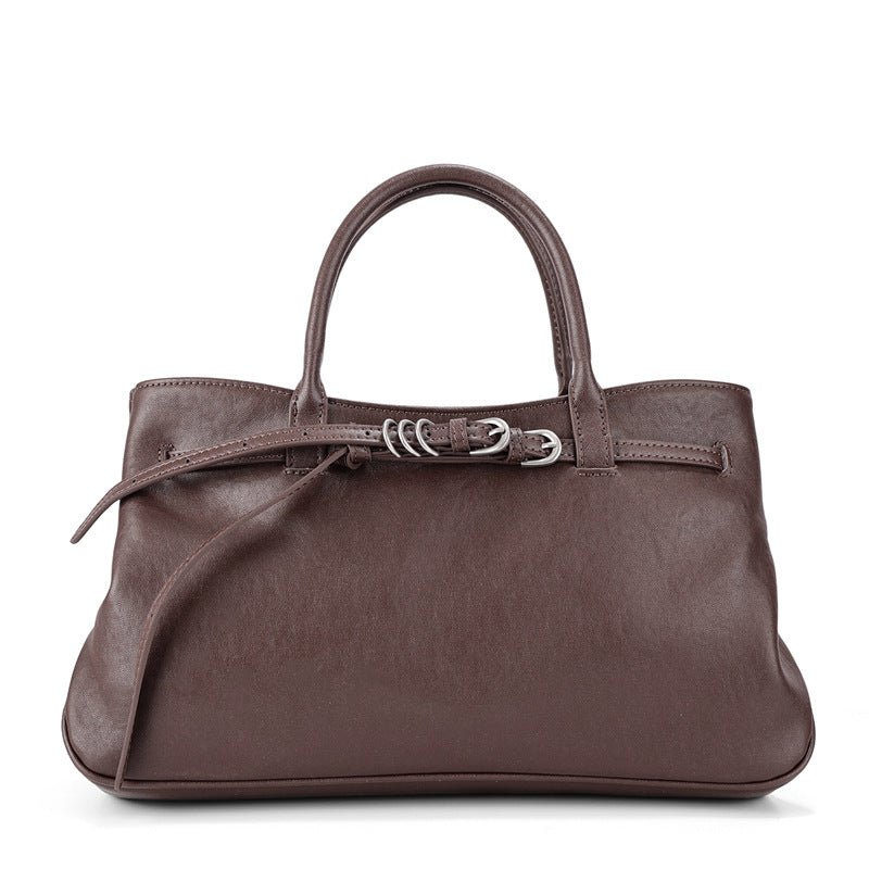 Sac en cuir pleine fleur tannage végétal style coréen minimaliste pour la ville. - IVOIRART.COM