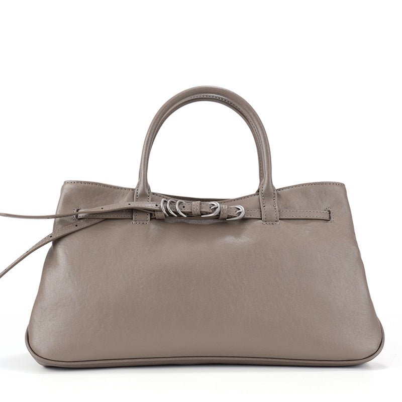 Sac en cuir pleine fleur tannage végétal style coréen minimaliste pour la ville. - IVOIRART.COM