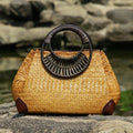 Sac en paille pour femme - sac à main plage tressé, doublure coton, zippé léger! - IVOIRART.COM