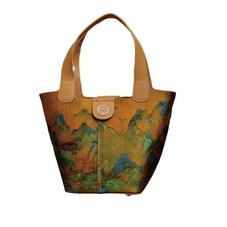 Sac en Soie Tianxu Panier à Légumes Sac Pochette Style Chinois National - IVOIRART.COM