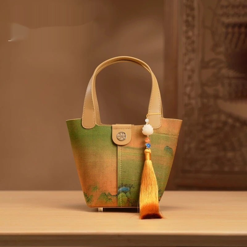 Sac en Soie Tianxu Panier à Légumes Sac Pochette Style Chinois National - IVOIRART.COM