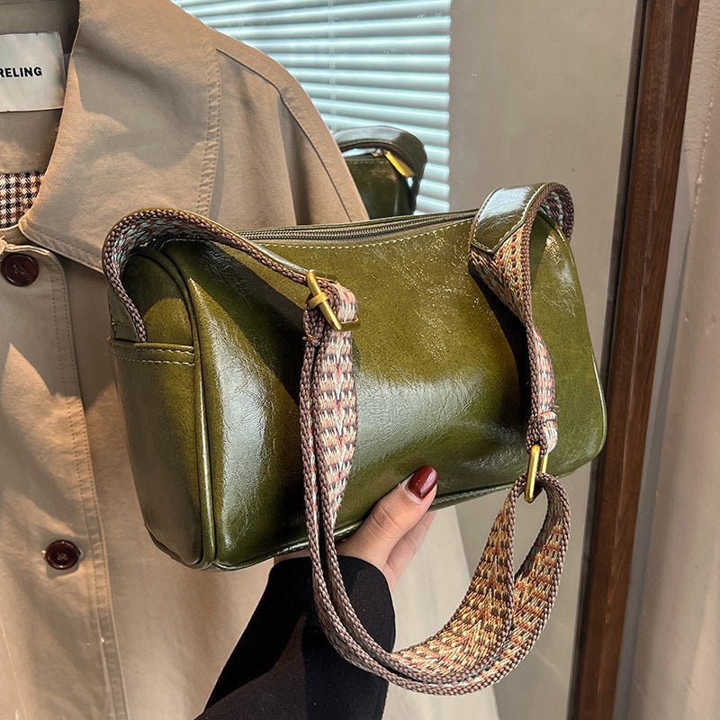 Sac épaule et bandoulière texturé haut de gamme, élégant et mode, noir vert marron café - IVOIRART.COM