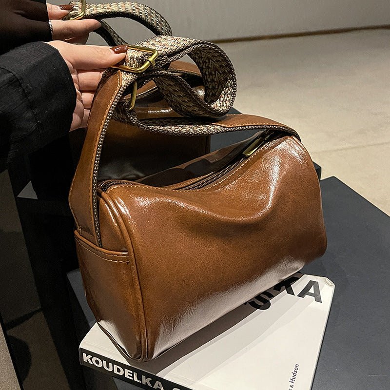 Sac épaule et bandoulière texturé haut de gamme, élégant et mode, noir vert marron café - IVOIRART.COM