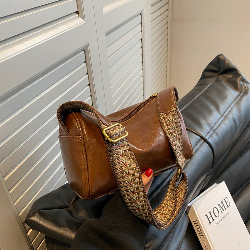Sac épaule et bandoulière texturé haut de gamme, élégant et mode, noir vert marron café - IVOIRART.COM