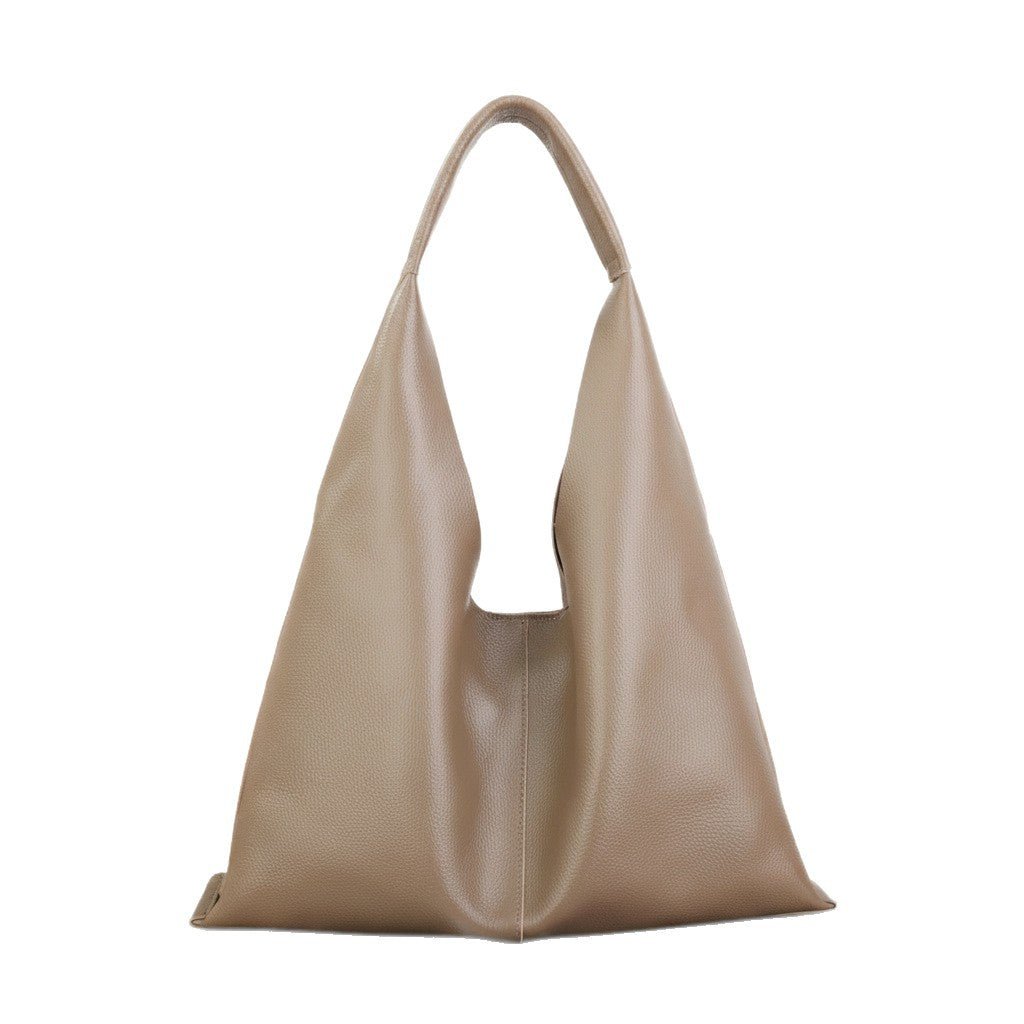 Sac épaule minimaliste en cuir pleine fleur, grande capacité, fourre-tout 2026MD - IVOIRART.COM