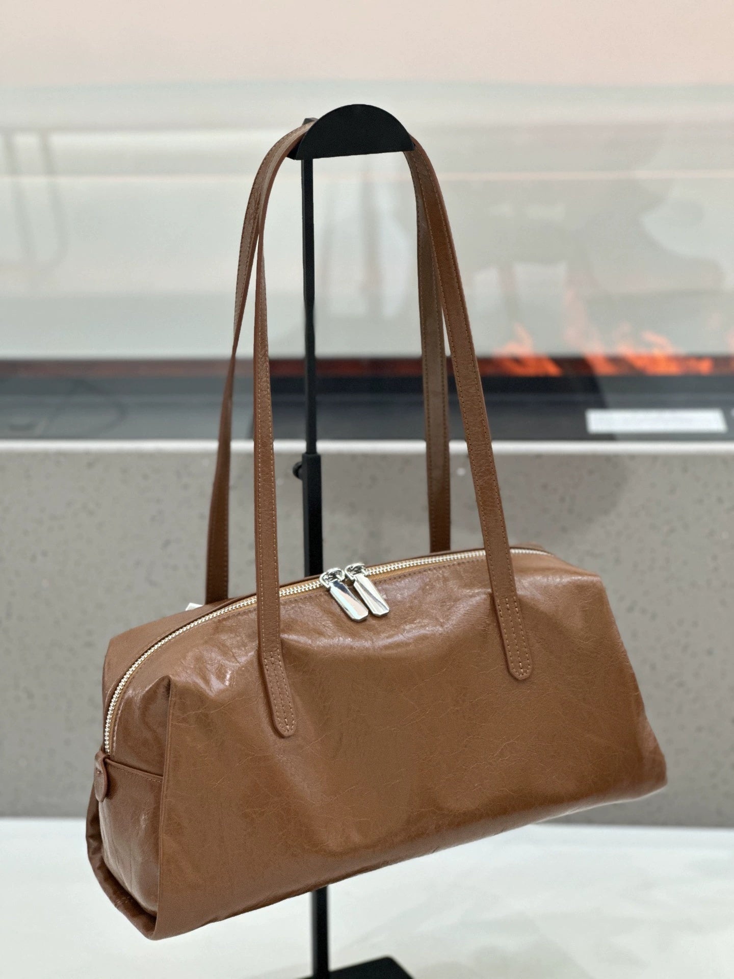 Sac femme cuir véritable Bowling grand, cuir pleine fleur huilé, grande capacité! - IVOIRART.COM
