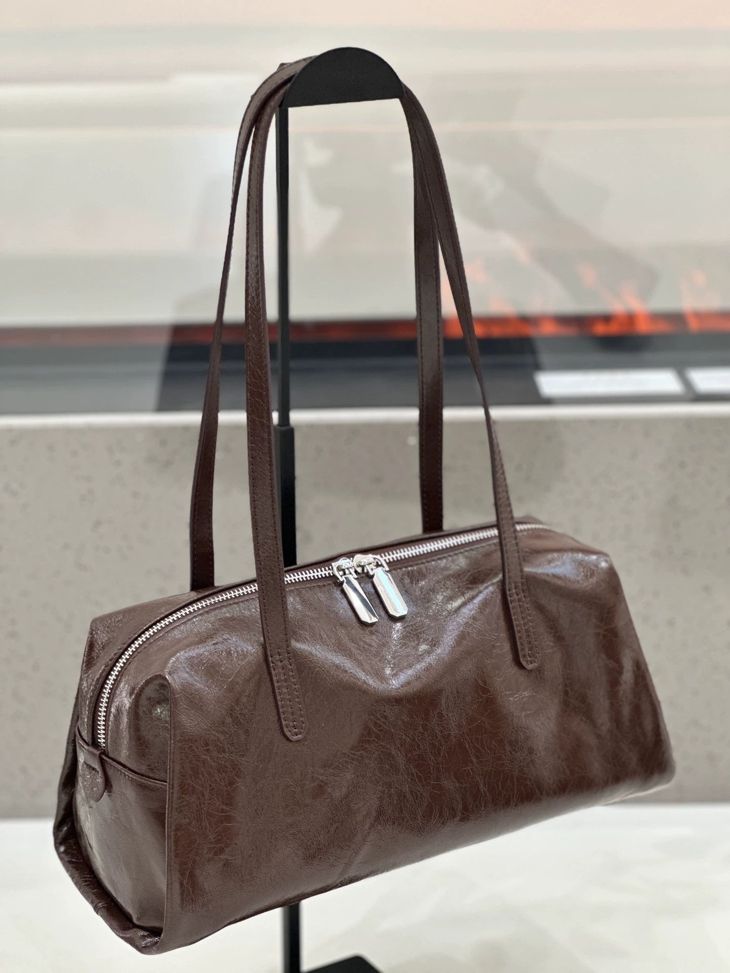 Sac femme cuir véritable Bowling grand, cuir pleine fleur huilé, grande capacité! - IVOIRART.COM