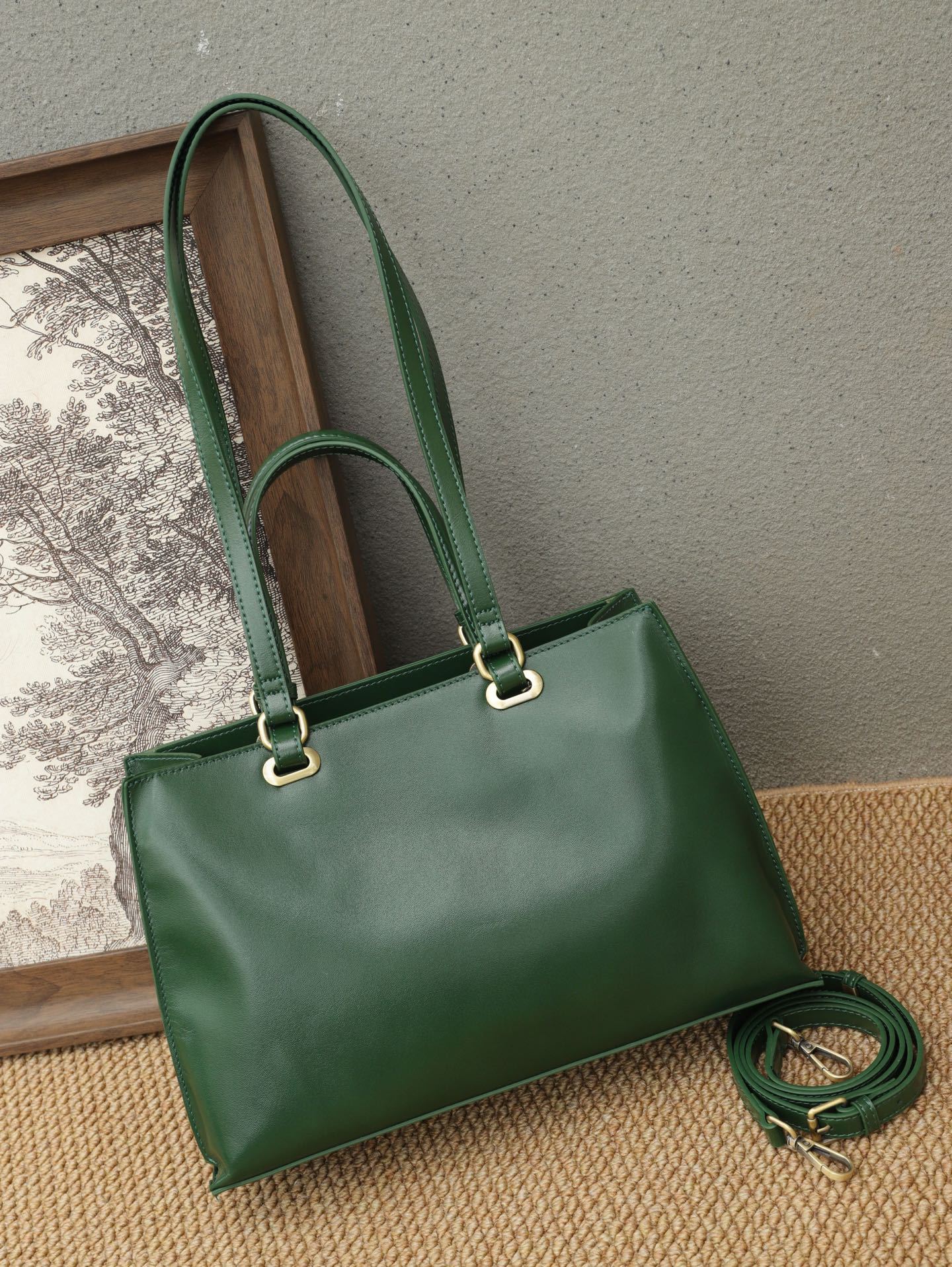 Sac femme cuir véritable en cuir pleine fleur - Tote commuter élégant & versatile - IVOIRART.COM
